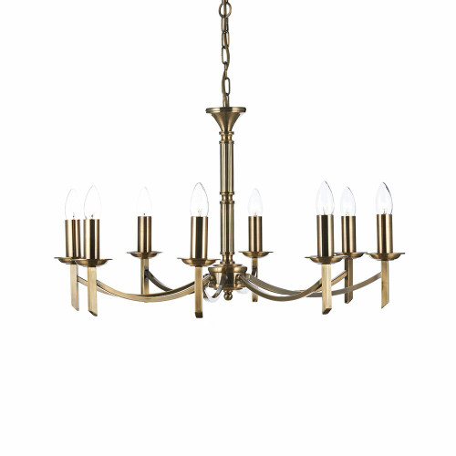 Dar Lighting Dar  AMB0875 Ambassador 8 Light Antique Brass Pendant 