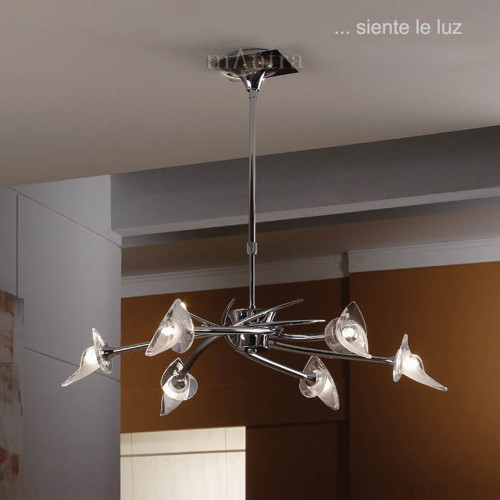 Mantra Lighting Mantra M0301 Flavia 6 Light Chrome Pendant