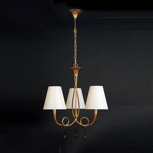Mantra Lighting Mantra M0542 Paola 3 Light Gold Leaf Ceiling Fitting