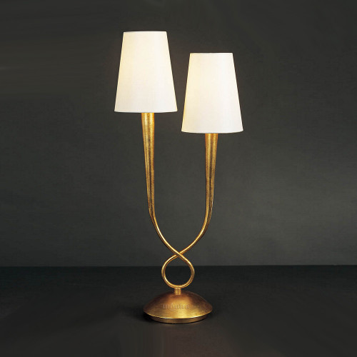Mantra Lighting Mantra M0546 Paola 2 Light Gold Leaf Switched Table Lamp