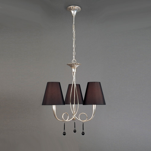 Mantra Lighting Mantra M0532 Paola 3 Light Silver Leaf Ceiling Fitting