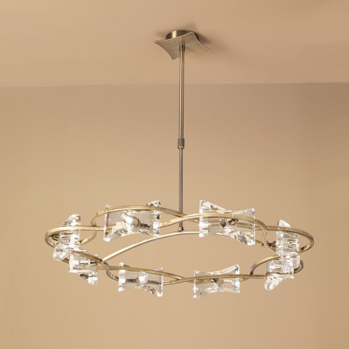 Mantra Lighting Mantra M0888AB Kromo 8 Light Antique Brass Ceiling Pendant