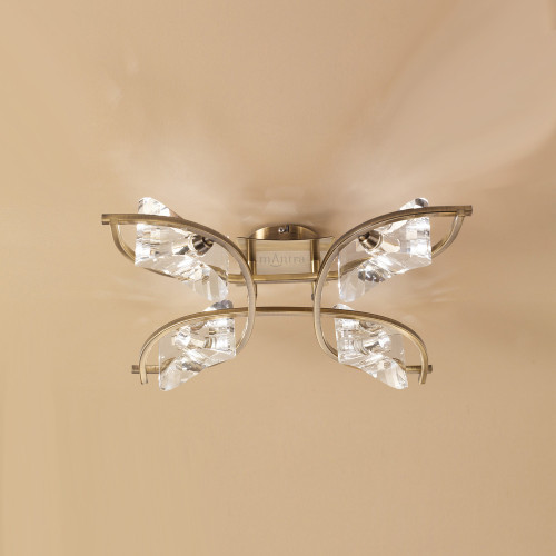 Mantra Lighting Mantra M0883AB Kromo 4 Light Antique Brass Ceiling Pendant
