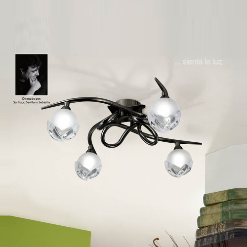 Mantra Lighting Mantra M0807BC Fragma 4 Light Black Chrome Ceiling Pendant