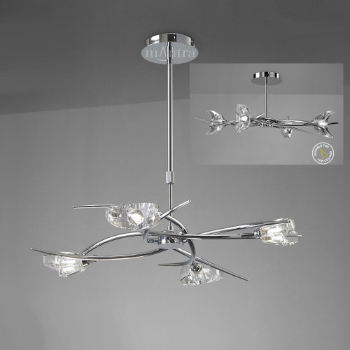 Mantra Lighting Mantra M1453 Eclipse 4 Light Chrome Semi-Flush Ceiling Pendant