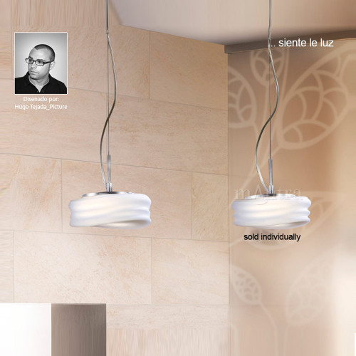 Mantra Lighting Mantra M3622 Mediterraneo 2 Light Chrome/Opal Glass Pendant