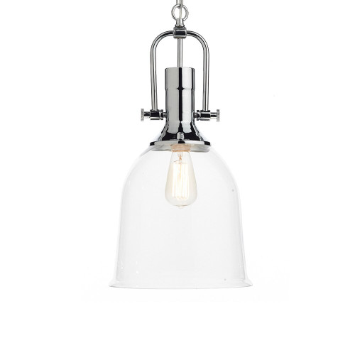 Dar Lighting Dar  NOL0108 Nolan 1 Light Polished Chrome Ceiling Pendant 