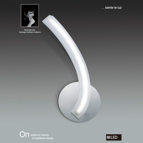 Mantra Lighting Mantra M3565/S On White Acrylic/Chrome Wall Fitting