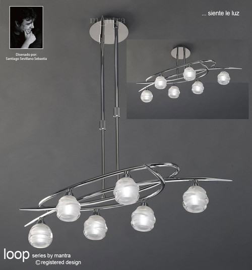 Mantra Lighting Mantra M1801 Loop 6 Light Polished Chrome Dual Mount Fitting
