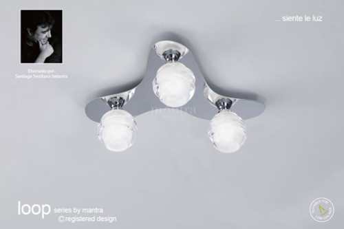 Mantra Lighting Mantra M1808 Loop 3 Light Polished Chrome Ceiling Fitting