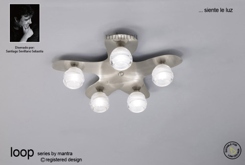 Mantra Lighting Mantra M1819 Loop 5 Light Satin Nickel Ceiling Fitting