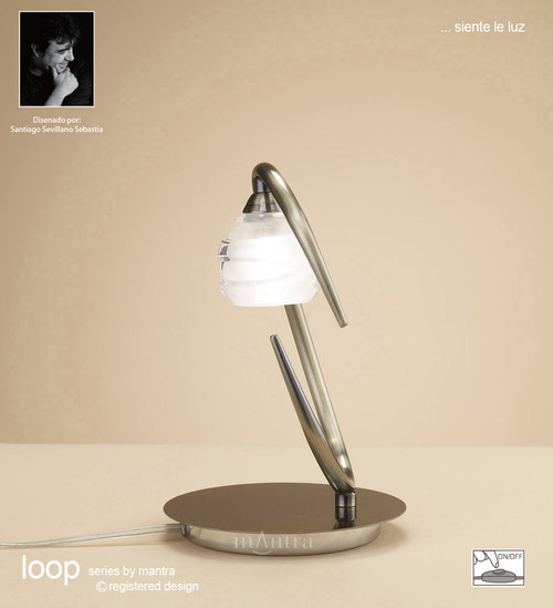 Mantra Lighting Mantra M1827 Loop 1 Light Antique Brass Table Lamp