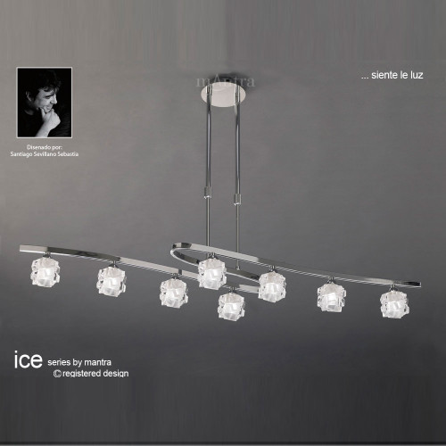 Mantra Lighting Mantra M1840 Ice 8 Light Polished Chrome Ceiling Pendant