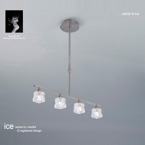Mantra Lighting Mantra M1857 Ice 4 Light Satin Nickel Ceiling Pendant