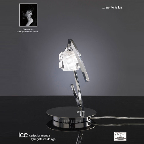 Mantra Lighting Mantra M1846 Ice 1 Light Polished Chrome Table Lamp