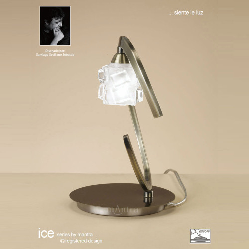 Mantra Lighting Mantra M1866 Ice 1 Light Antique Brass Table Lamp