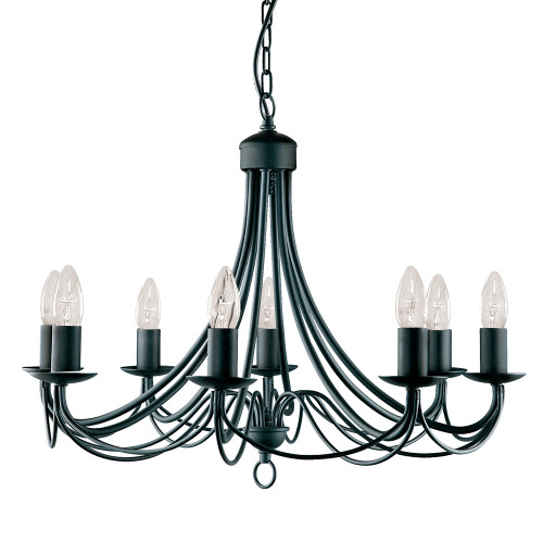 Searchlight 6348-8BK Maypole black 8 light ceiling fitting