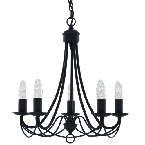 Searchlight 6345-5BK maypole black 5 light ceiling fitting