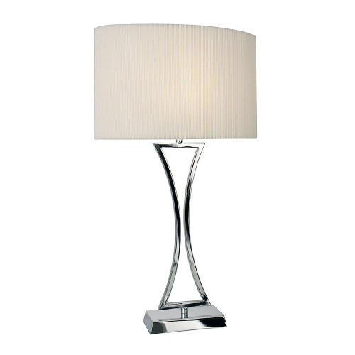 Dar Lighting Dar  OPO4150 Oporto 1 Light Polished Chrome Table Lamp 
