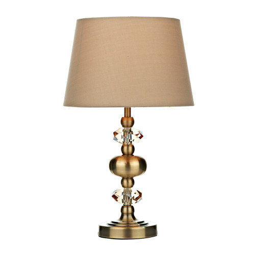 Dar Lighting Dar  EDI4175 Edith 1 Light Antique Brass Touch Table Lamp 