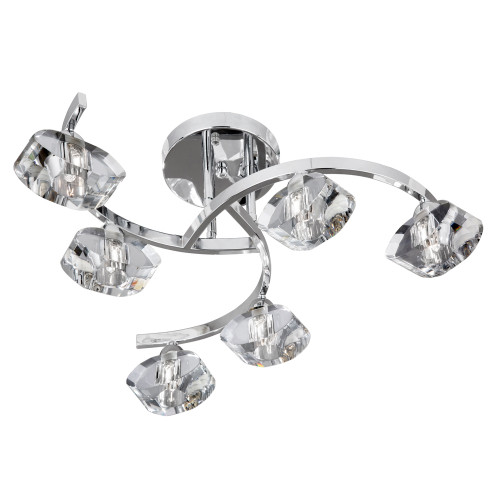 Searchlight 8086-6CC Sculptured Ice 6 light Semi Flush Fitting