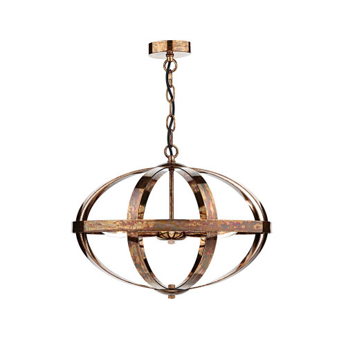 Dar Lighting Dar  SYM0364 Symbol 3 Light Dappled Copper Ceiling  Pendant 