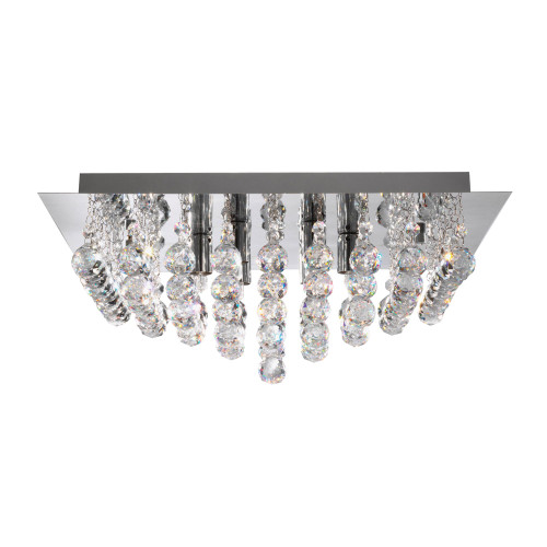 Searchlight 6404-4CC Hanna 4 Light Chrome andamp; Crystal Semi-Flush