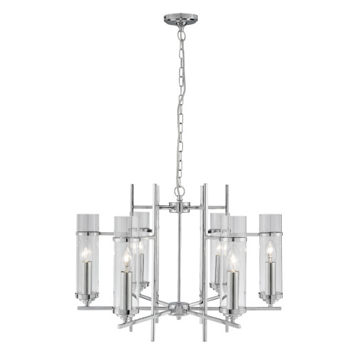 Searchlight 3096-6CC Milo 6 Light Chrome/Clear Glass Pendant