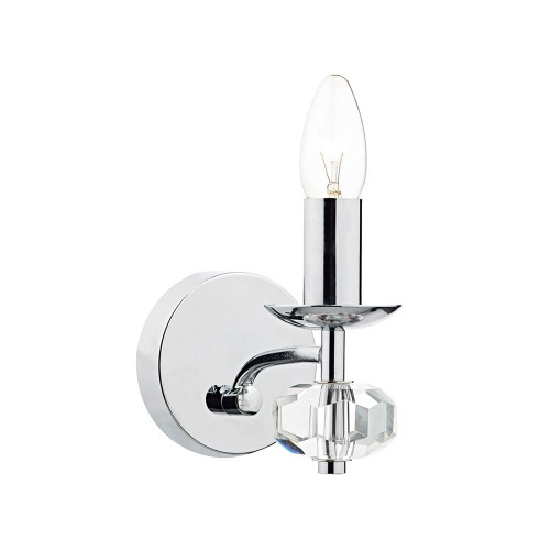 Dar Lighting Dar  OLE0750 Oleana 1 Light Polished Chrome Wall Light 