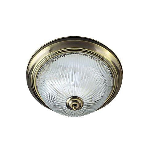 Searchlight 4370 Flush 2 Light Antique Brass/Glass Fitting