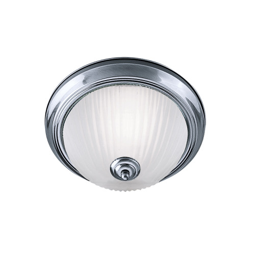 Searchlight 4042 Flush 2 Light Silver/Opaque Glass Fitting
