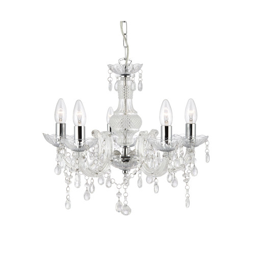 Searchlight 1455-5CL Marie Therese Chrome/Glass Pendant