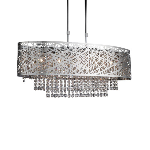 Searchlight 3055-5CC Mica 5 Light Chrome Ceiling Pendant