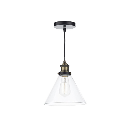 Dar Lighting Dar  RAY0175 Ray 1 Light Antique Brass Ceiling  Pendant 