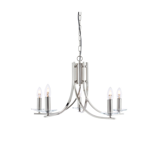 Searchlight Serchlight 4165-5SS Ascona 5 Light Satin Silver Pendant