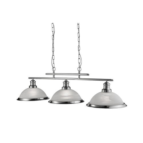 Searchlight 2683-3SS Bistro 3 Light Satin Silver Pendant