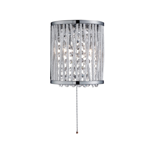 Searchlight 7222-2CC Elise 2 Light Chrome Wall Light
