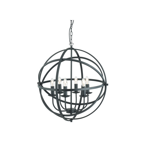 Searchlight 2476-6BK Orbit 6 Light Black Ceiling Pendant