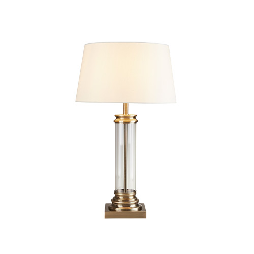 Searchlight 5141AB 1 Light Antique Brass And Glass Table Lamp