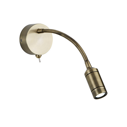 Searchlight 2256AB Antique Brass Flexi Arm LED Wall Light