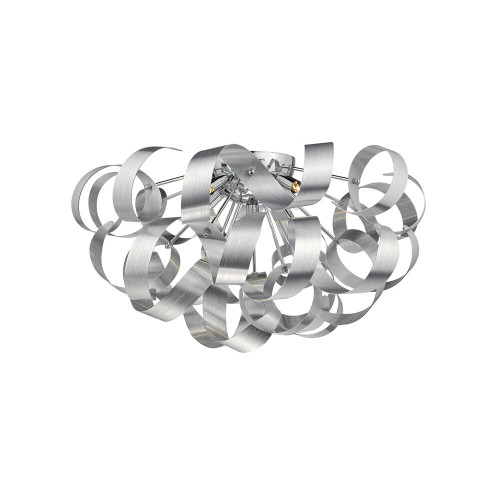 Dar Lighting Dar  RAW0550 Rawley 5 Light Aluminium Flush Fitting 