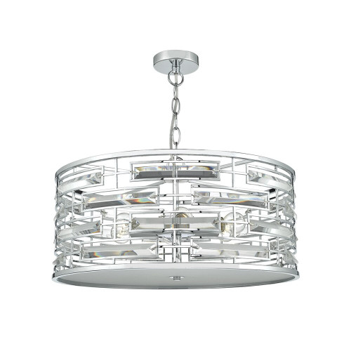 Dar Lighting Dar  SEV0650 Seville 6 Light Polished Chrome Ceiling Pendant 