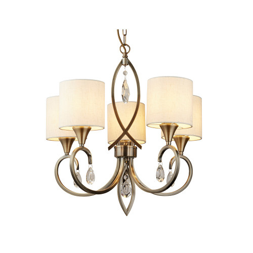 Searchlight 1605-5AB Alberto 5 Light Antique Brass Pendant