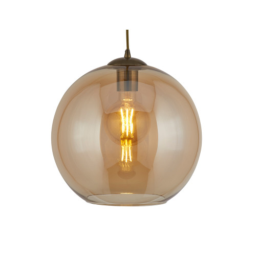 Searchlight 1621AM Balls Amber/Antique Brass Round Pendant