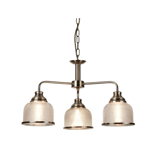 Searchlight 1683-3AB Bistro Li 3 Light Antique Brass Pendant