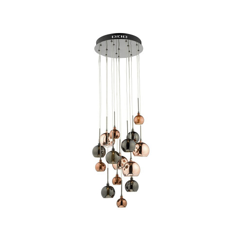 Dar Lighting Dar  AUR1564 Aurelia 15 Light Black Chrome Ceiling Pendant 