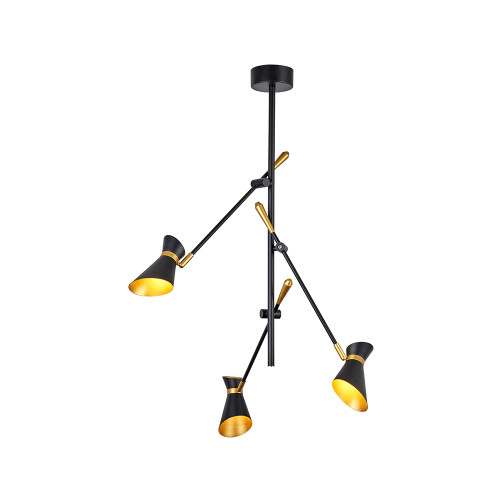 Searchlight 5943-3BG Diablo Black/Gold LED Ceiling Fitting