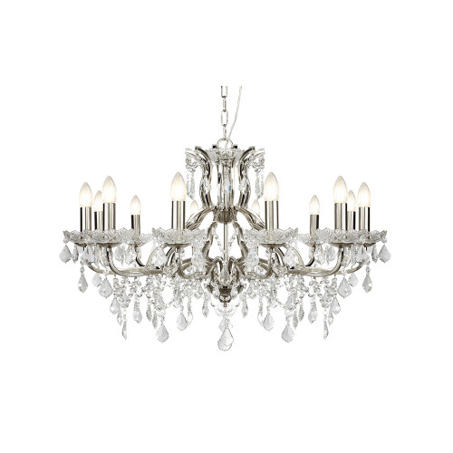 Searchlight 87312-12SS 12 Light Satin Silver Chandelier