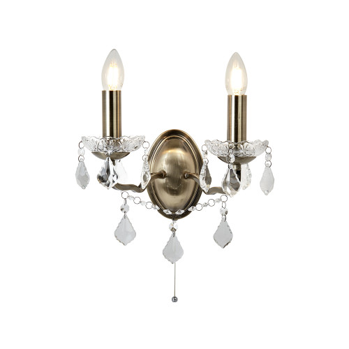 Searchlight 8732-2AB 2 Light Antique Brass Wall Bracket