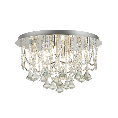Searchlight 9986-6CC 6 Light Chrome/Crystal Ceiling Fitting